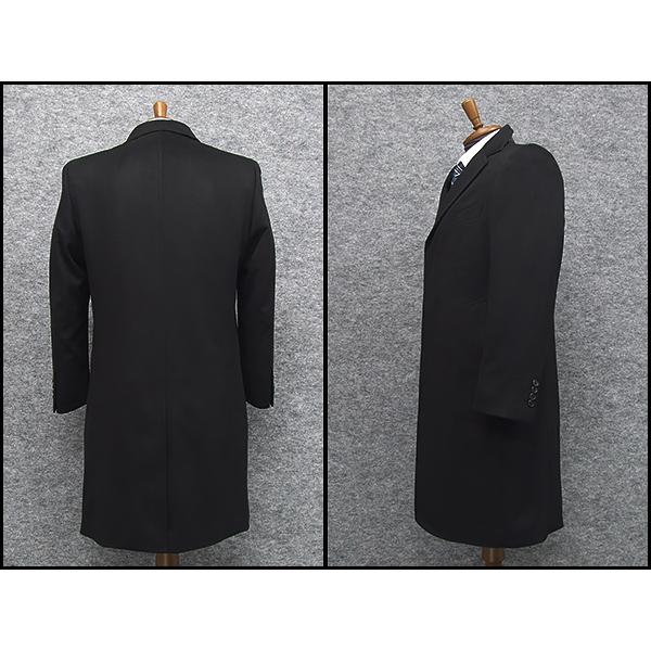 [Ermenegildo Zegna]  ゼニア カシミヤ100％　日本製　シングルチェスターコート　黒　[BB体〜E体]対応　スタイリッシュタイプ　メンズ EZ-COAT12-BBの画像