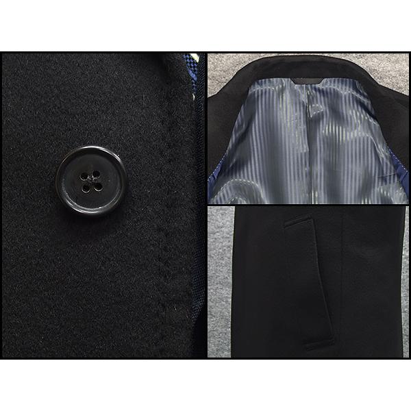 [Ermenegildo Zegna]  ゼニア カシミヤ100％　日本製　シングルチェスターコート　黒　[BB体〜E体]対応　スタイリッシュタイプ　メンズ EZ-COAT12-BBの画像