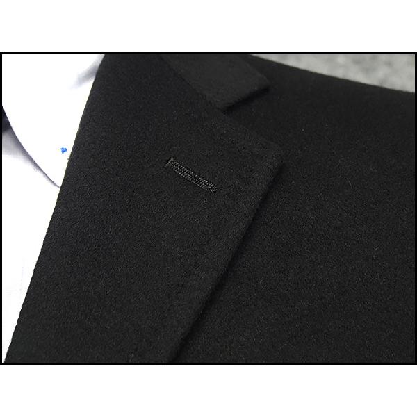[Ermenegildo Zegna]  ゼニア カシミヤ100％　日本製　シングルチェスターコート　黒　[BB体〜E体]対応　スタイリッシュタイプ　メンズ EZ-COAT12-BBの画像