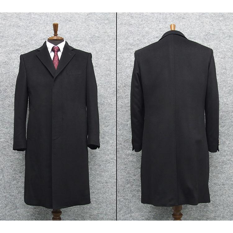 [Ermenegildo Zegna] ゼニア カシミヤ100％　シングルチェスターコート　黒　LLサイズ　EZ-coat826｜dxksm466｜04