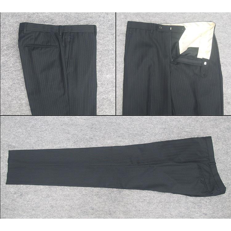 秋冬物　[Ermenegildo Zegna]ゼニア生地　ELECTA使用　セミスタイリッシュ２釦スーツ　濃グレー系/ストライプ　日本製　[AB体][BB体]　EZ-J05の画像