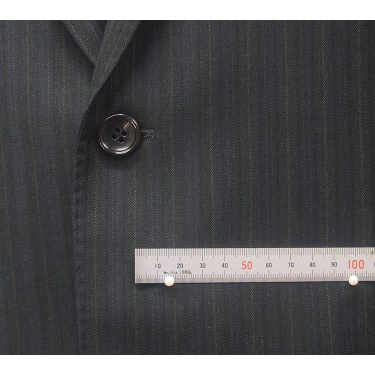 秋冬物　[Ermenegildo Zegna]ゼニア生地　ELECTA使用　セミスタイリッシュ２釦スーツ　濃グレー系/ストライプ　日本製　[AB体][BB体]　EZ-J05の画像