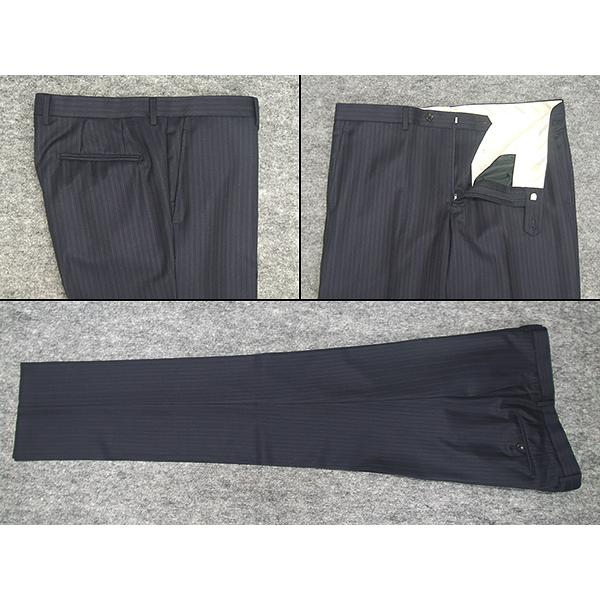 秋冬物　[Ermenegildo Zegna]ゼニア生地　ELECTA使用　セミスタイリッシュ２釦スーツ　紺系/ストライプ　日本製　[AB体][BB体]　EZ-J07の画像