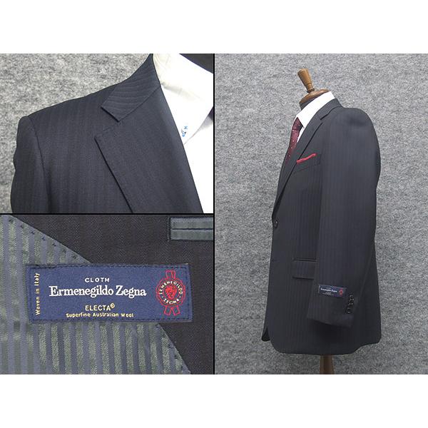 秋冬物　[Ermenegildo Zegna]ゼニア生地　ELECTA使用　セミスタイリッシュ２釦スーツ　グレー系/ストライプ　日本製　[AB体][BB体]　EZ-J09の画像