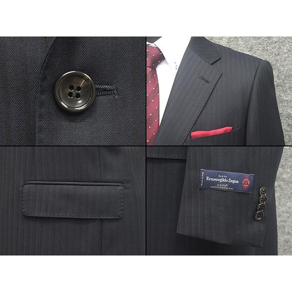 秋冬物　[Ermenegildo Zegna]ゼニア生地　ELECTA使用　セミスタイリッシュ２釦スーツ　グレー系/ストライプ　日本製　[AB体][BB体]　EZ-J09の画像