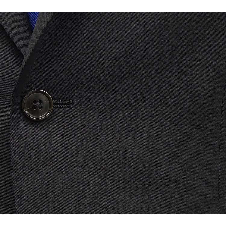 春夏〜通年物 黒/無地 [Ermenegildo Zegna] ゼニア TRAVELLER使用 セミスタイリッシュ2釦スーツ [AB体][BB体] EZ8610-03の画像
