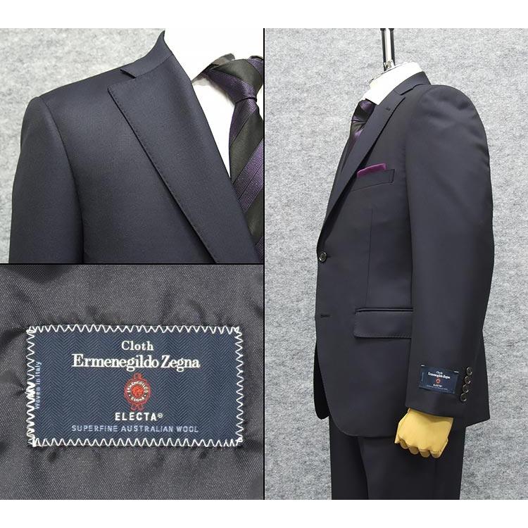 秋冬物 [Ermenegildo Zegna] ゼニア生地 ELECTA使用 セミスタイリッシュ2釦スーツ 濃紺/無地 [AB体] [BB体] ez9610-13の画像