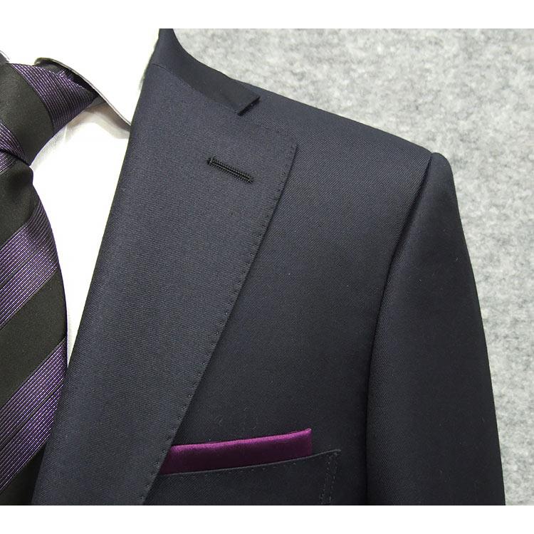 秋冬物 [Ermenegildo Zegna] ゼニア生地 ELECTA使用 セミスタイリッシュ2釦スーツ 濃紺/無地 [AB体] [BB体] ez9610-13の画像