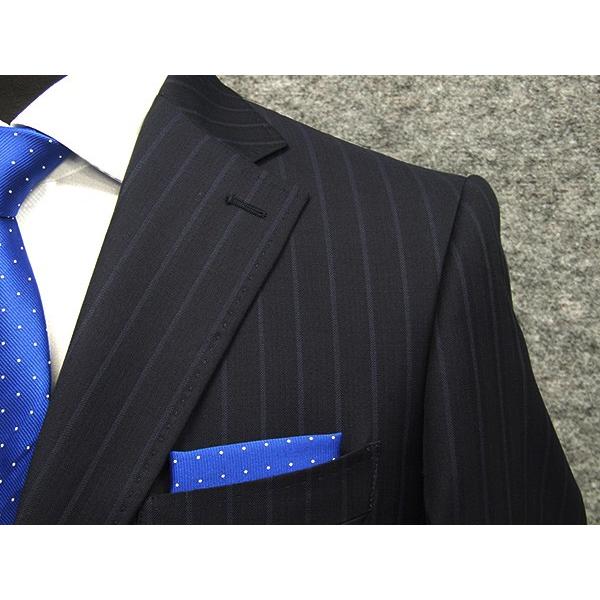 秋冬物　濃紺/ストライプ　[Ermenegildo Zegna] ゼニア TRAVELLER使用　トレンドスタイル2釦スーツ　[YA体][AB体]　EZD06 ZEGNA（ゼニア） 秋冬物 濃紺/ストライプ [Ermenegildo Zegna