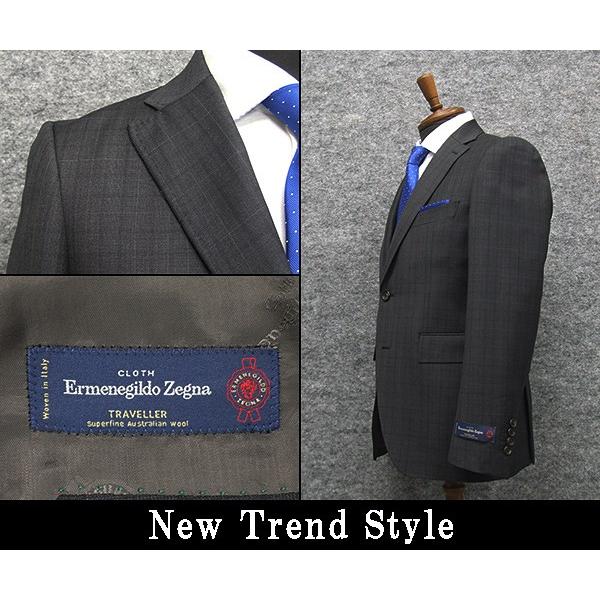 秋冬物　グレー系/チェック　[Ermenegildo Zegna] ゼニア TRAVELLER使用　トレンドスタイル2釦スーツ　[A体][AB体]　EZD08｜dxksm466｜02