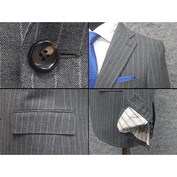 秋冬物　[Ermenegildo Zegna]トレンドスタイル2釦スーツ　薄グレー系/チョーク縞　ゼニア生地 ELECTA使用　[YA体][AB体]　EZD19 ZEGNA（ゼニア） 秋冬物 [Ermenegildo Zegna]トレンドスタイル2釦