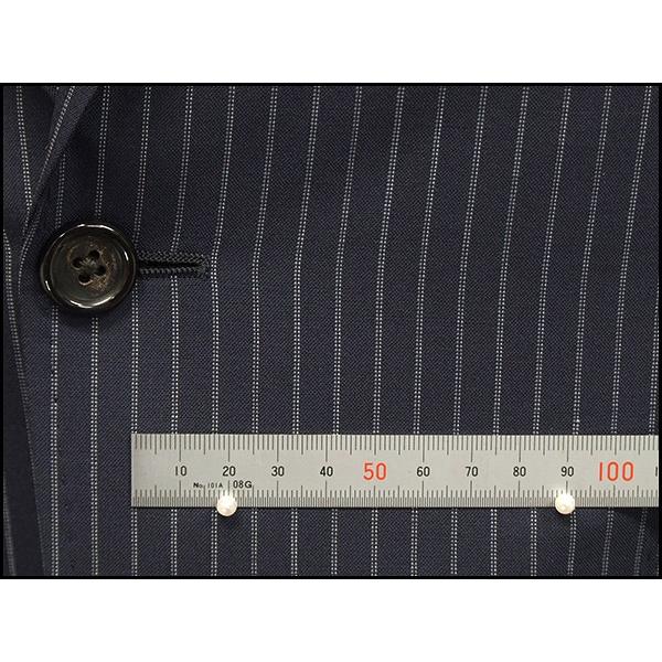 春夏物　濃紺縞　[Ermenegildo Zegna] ゼニア COOL EFFECT使用 ネイビー ストライプ　トレンドスタイル2釦スーツ スリム　[YA体][A体]　EZD53の画像