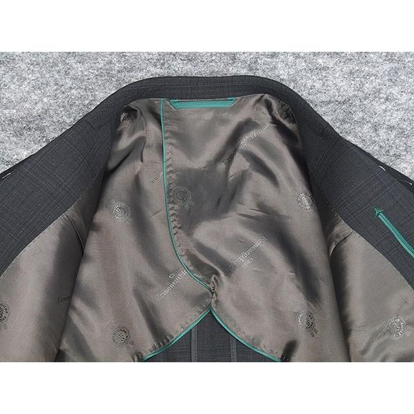 春夏物　濃グレー/格子　[Ermenegildo Zegna] ゼニア StileLibero使用　トレンドスタイル2釦スーツ　ストレッチ素材 細身　[A体][AB体]　EZD62の画像