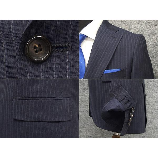 美品✨エルメネジルドゼニア スーツ セットアップ ストライプ 光沢感 ネイビー ✨極美品✨エルメネジルドゼニア スーツ Lサイズ ストライプ