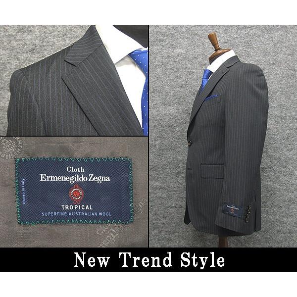 ZEGNA（ゼニア） 春夏物 濃グレー/縞 ストライプ [Ermenegildo Zegna