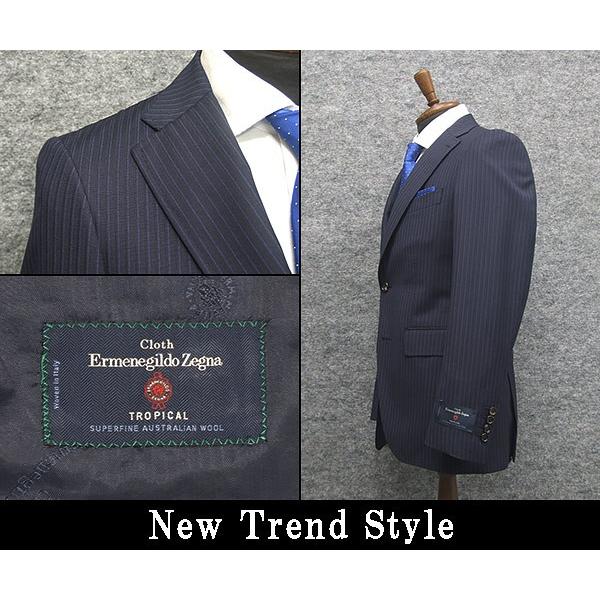 【美品】Ermenegildo Zegna ネイビーストライプスーツ ネイビースーツ・ストライプのコーディネート（Cloth Ermenegildo