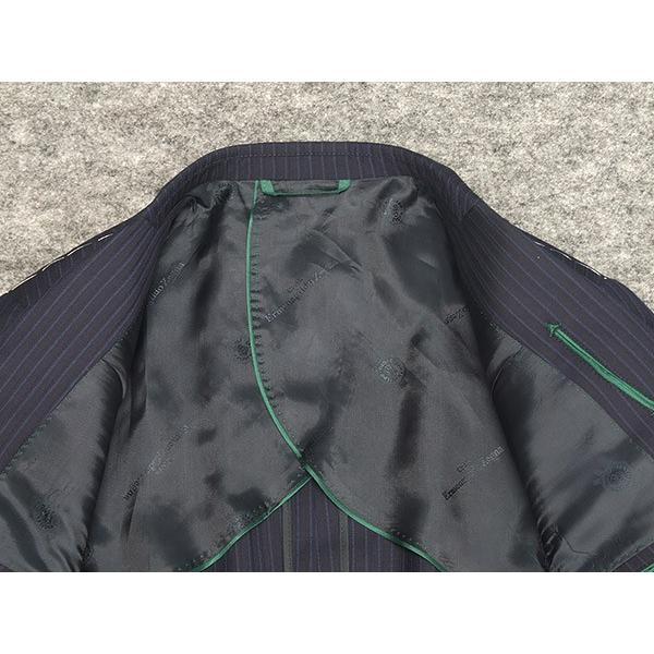 春夏物　紺/縞　[Ermenegildo Zegna] ゼニア TROPICAL使用　トレンドスタイル2釦スーツ ネイビー ストライプ　[YA体][A体]　EZD72の画像