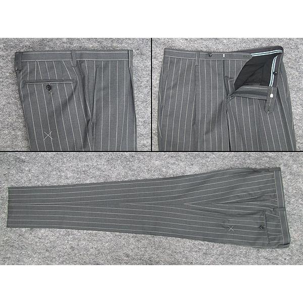 春夏物　ライトグレー/縞　[Ermenegildo Zegna] ゼニア TROPICAL使用 グレー ストライプ　トレンドスタイル2釦スーツ スリム　[A体][AB体]　EZD73の画像