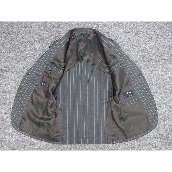 春夏物　ライトグレー/縞　[Ermenegildo Zegna] ゼニア TROPICAL使用 グレー ストライプ　トレンドスタイル2釦スーツ スリム　[A体][AB体]　EZD73の画像