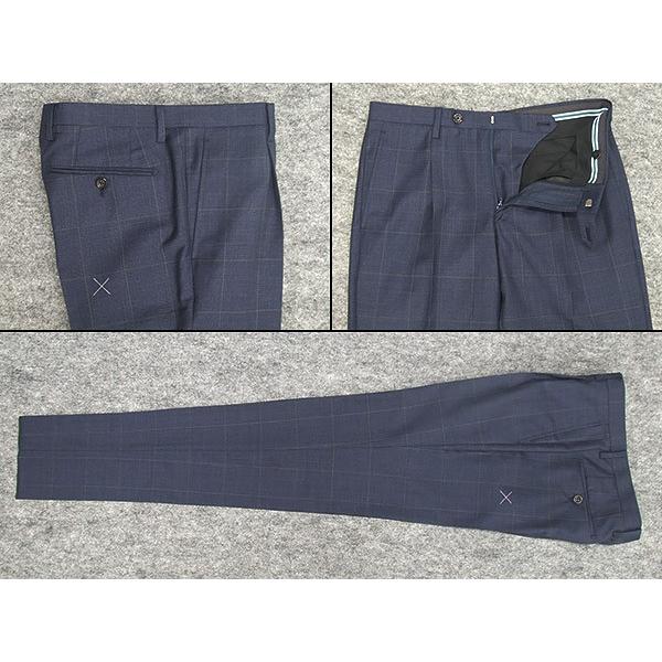 春夏物　藍紺/チェック　[Ermenegildo Zegna] ゼニア TROPICAL使用　トレンドスタイル2釦スーツ スリム　[YA体][A体]　EZD75の画像