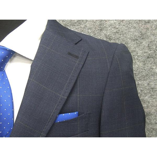 春夏物　藍紺/チェック　[Ermenegildo Zegna] ゼニア TROPICAL使用　トレンドスタイル2釦スーツ スリム　[YA体][A体]　EZD75の画像