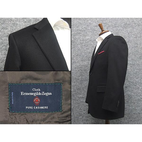 カシミヤ100%　秋冬物ジャケット　[Ermenegildo Zegna]ゼニア生地 PURE CASHMERE使用　ベーシック2釦　黒 [A体][AB体][BB体]　メンズ　EZJ-C01の画像