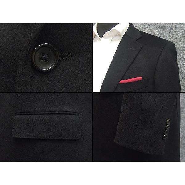 カシミヤ100%　秋冬物ジャケット　[Ermenegildo Zegna]ゼニア生地 PURE CASHMERE使用　ベーシック2釦　黒 [A体][AB体][BB体]　メンズ　EZJ-C01の画像