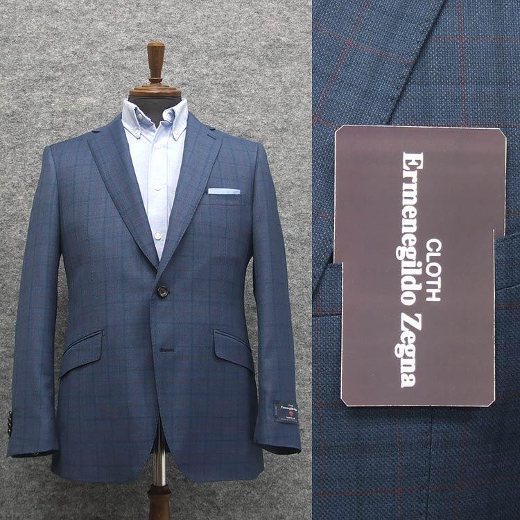 春夏物 スタイリッシュ2釦ジャケット [Ermenegildo Zegna] TRAVELLER使用 [A体][AB体] 青紺系/格子 ネイビー チェック EZJ25 ZEGNA（ゼニア） 春夏物 スタイリッシュ2釦ジャケット [Ermenegildo