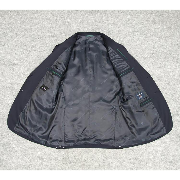 秋冬物 [Ermenegildo Zegna]ゼニア生地 TRAVELLER使用 ベーシック2釦スーツ 紺無地 ロゴ入り裏地 EZR-N05の画像
