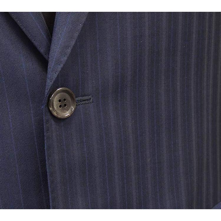 通年物 [Ermenegildo Zegna] ゼニア TRAVELLER使用 ベーシック2釦スーツ 濃紺/ストライプ [AB6] 日本製 EZR-T2の画像