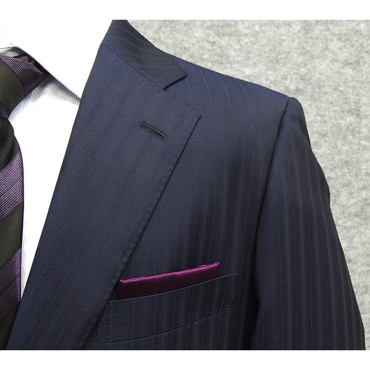 通年物 [Ermenegildo Zegna] ゼニア TRAVELLER使用 ベーシック2釦スーツ 濃紺/ストライプ [AB6] 日本製 EZR-T2の画像