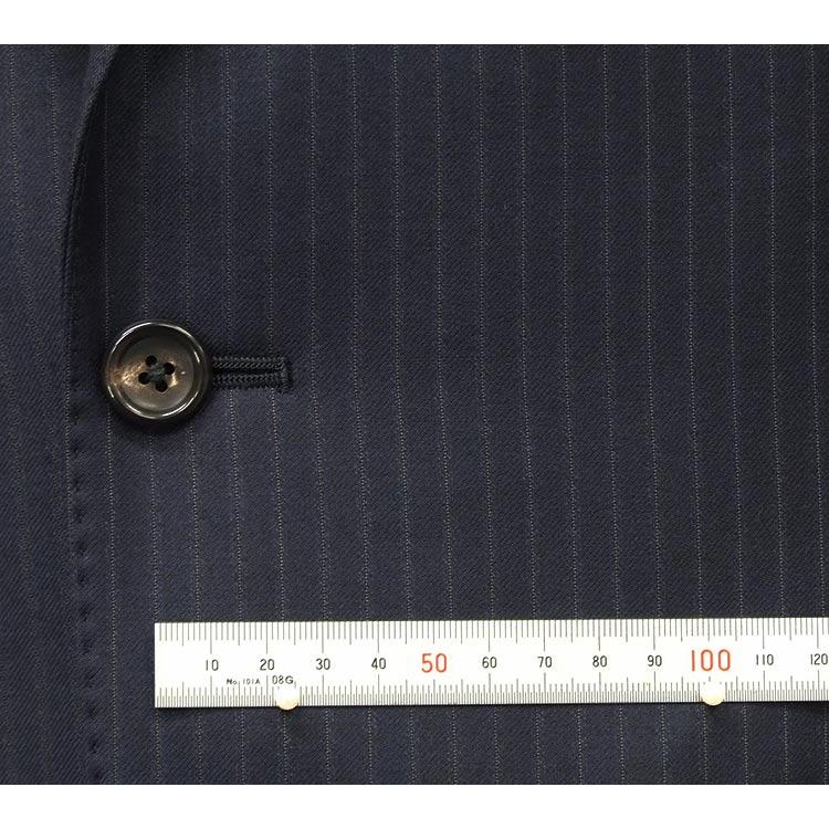 秋冬物 [Ermenegildo Zegna]ゼニア生地 TRAVELLER使用 ベーシック2釦スーツ 紺/ストライプ EZR67の画像