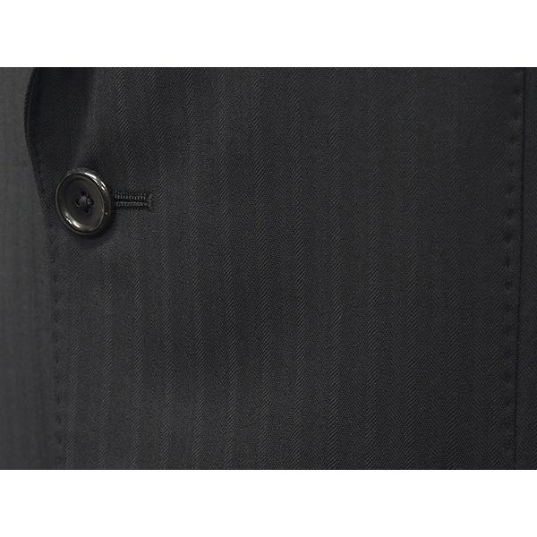 秋冬物　[Ermenegildo Zegna]ゼニア生地　TRAVELLER使用　スタイリッシュ2釦スーツ　[AB体][BB体]　黒/ストライプ　ロゴ入り裏地　EZS05の画像