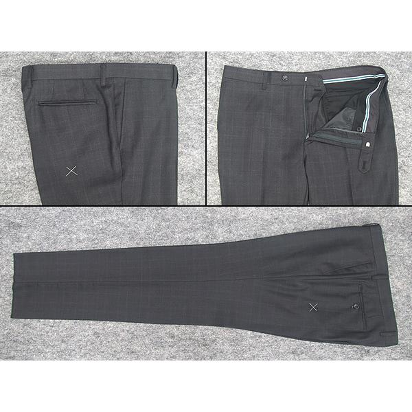 秋冬物　[Ermenegildo Zegna]ゼニア生地　TRAVELLER使用　スタイリッシュ2釦スーツ　[AB体][BB体]　グレー/ぼかし格子　ロゴ入り裏地　EZS06の画像