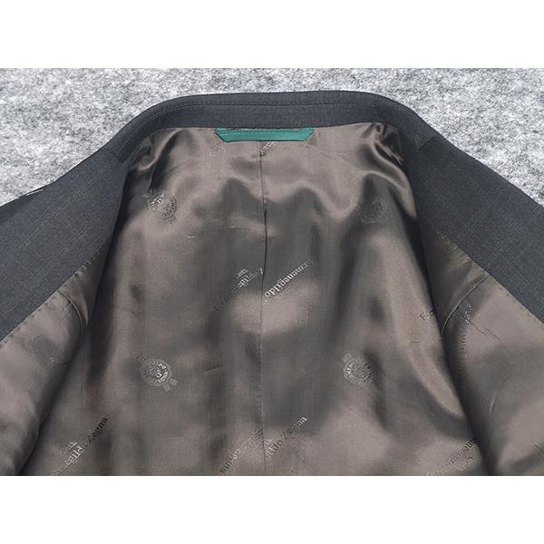 秋冬物　[Ermenegildo Zegna]ゼニア生地　TRAVELLER使用　スタイリッシュ2釦スーツ　[AB体][BB体]　グレー/ぼかし格子　ロゴ入り裏地　EZS06の画像