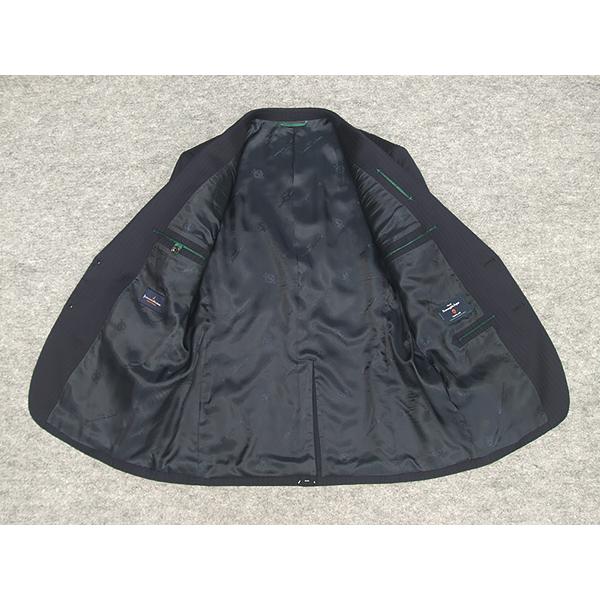 秋冬物　[Ermenegildo Zegna]ゼニア生地　TRAVELLER使用　スタイリッシュ２釦スーツ　[A体][AB体]　濃紺系/ストライプ　ロゴ裏地　EZS12の画像