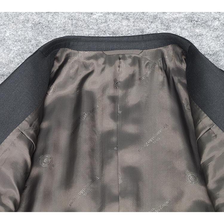 秋冬物 [Ermenegildo Zegna]ゼニア生地 TRAVELLER使用 スタイリッシュ２釦スーツ 濃グレー/無地 EZS87の画像