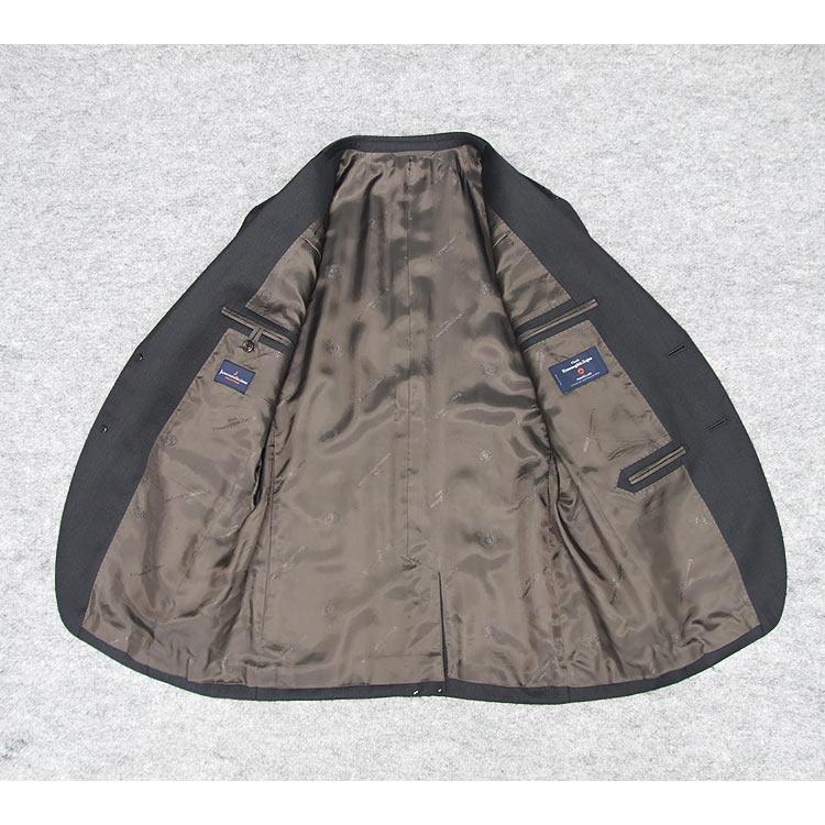 秋冬物 [Ermenegildo Zegna]ゼニア生地 TRAVELLER使用 スタイリッシュ２釦スーツ 濃グレー/無地 EZS87の画像
