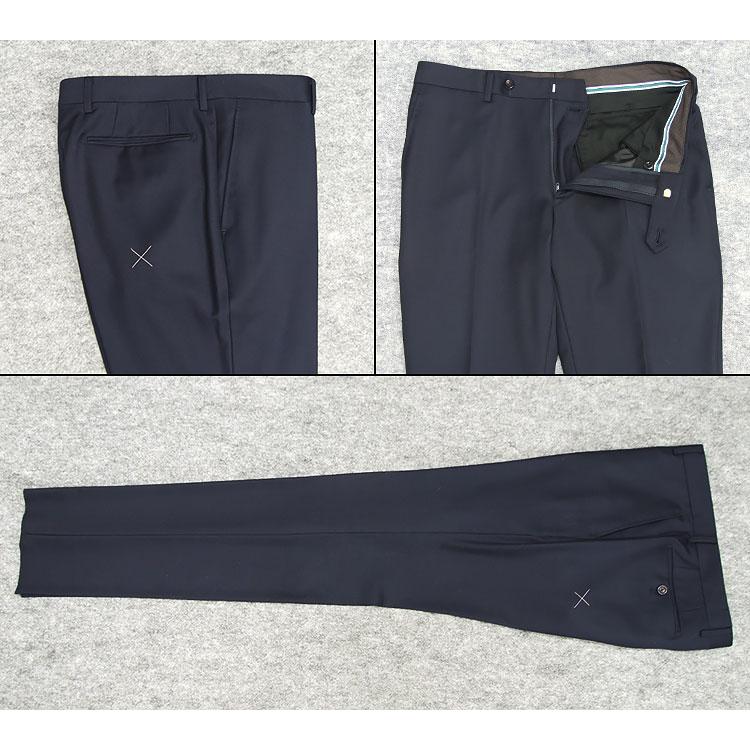 秋冬物 [Ermenegildo Zegna]ゼニア生地 TRAVELLER使用 スタイリッシュ２釦スーツ 濃紺/無地 EZS92の画像