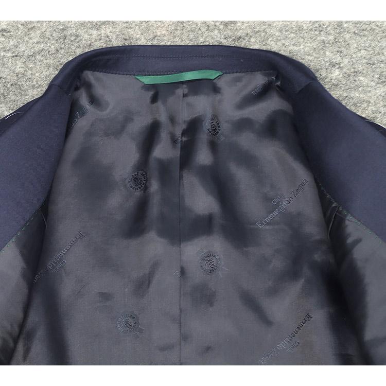 秋冬物 [Ermenegildo Zegna]ゼニア生地 TRAVELLER使用 スタイリッシュ２釦スーツ 紺/無地 EZS93の画像