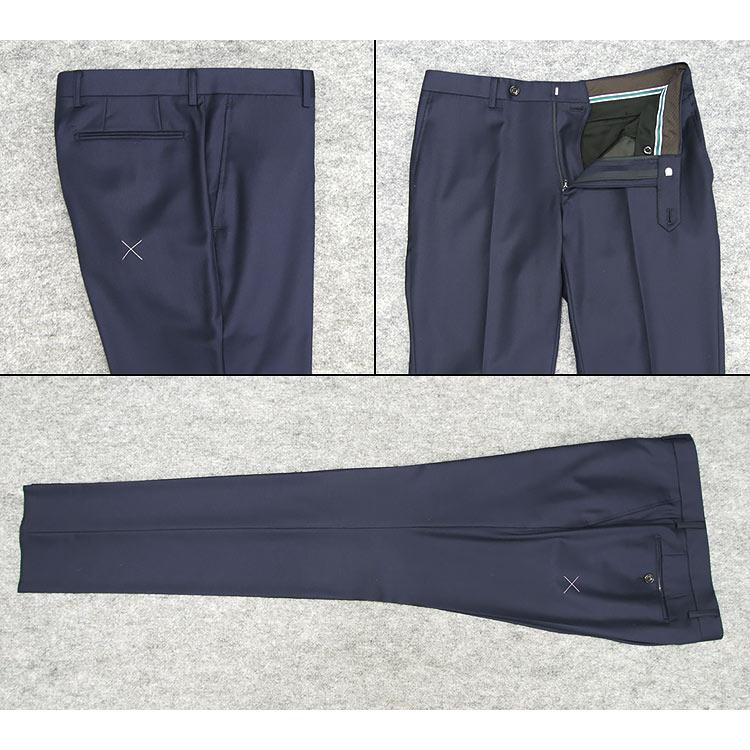 秋冬物 [Ermenegildo Zegna]ゼニア生地 TRAVELLER使用 スタイリッシュ２釦スーツ 紺/無地 EZS93の画像