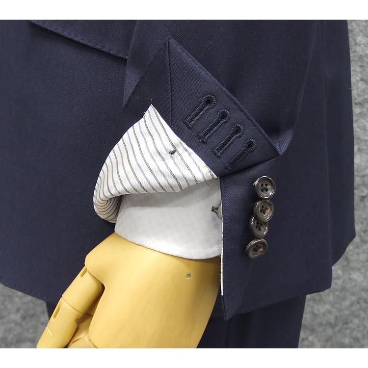 秋冬物 [Ermenegildo Zegna]ゼニア生地 TRAVELLER使用 スタイリッシュ２釦スーツ 紺/無地 EZS93の画像