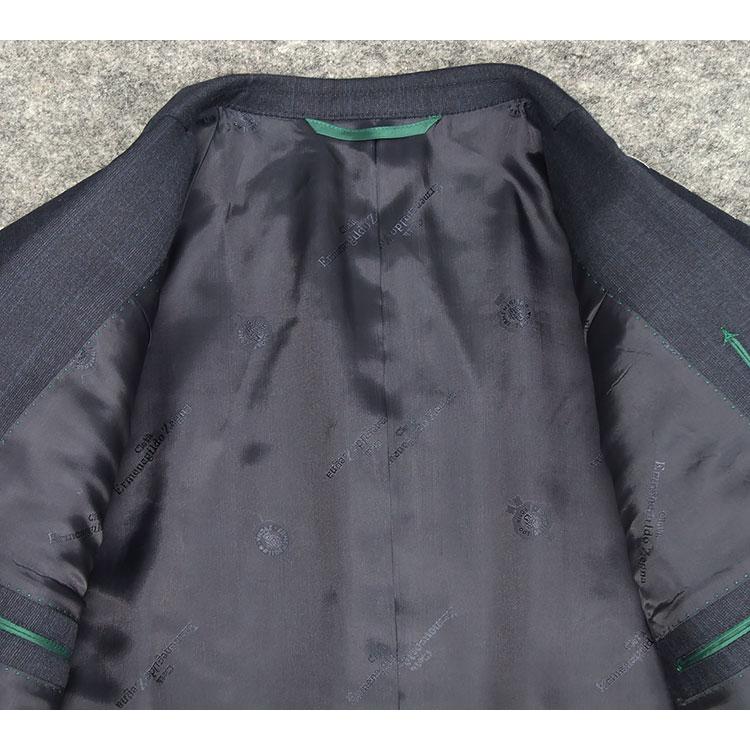 秋冬物 [Ermenegildo Zegna]ゼニア生地 TRAVELLER使用 スタイリッシュ２釦スーツ 藍紺/格子 EZS94の画像