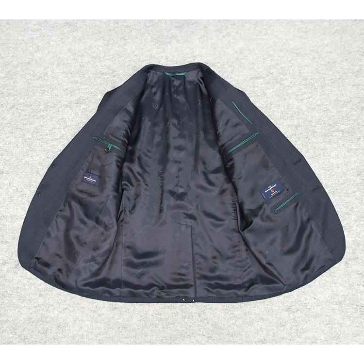 秋冬物 [Ermenegildo Zegna]ゼニア生地 TRAVELLER使用 スタイリッシュ２釦スーツ 藍紺/格子 EZS94の画像