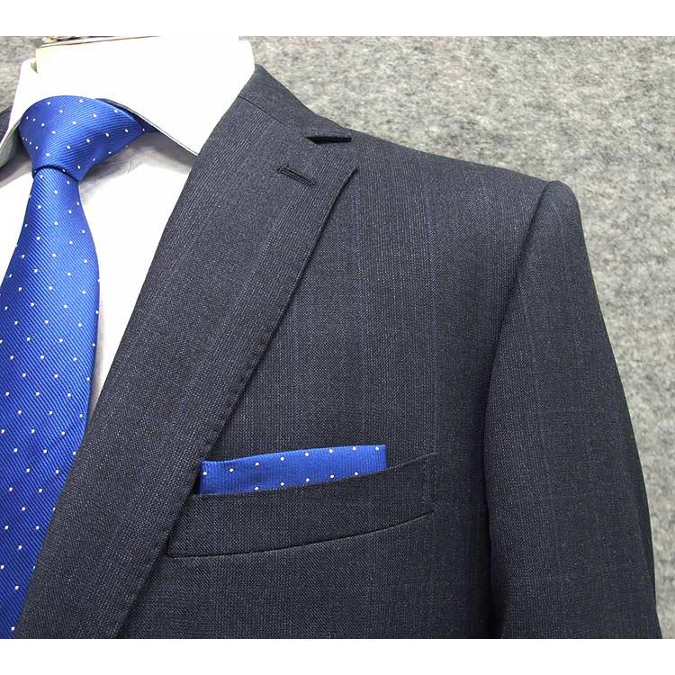 秋冬物 [Ermenegildo Zegna]ゼニア生地 TRAVELLER使用 スタイリッシュ２釦スーツ 藍紺/格子 EZS94の画像
