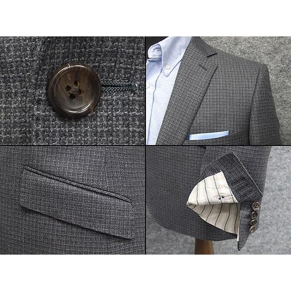 秋冬物スタイリッシュ2釦ジャケット　[Ermenegildo Zegna]ゼニア生地 TRAVELLER使用　[A体][AB体]　グレー系小格子　メンズ　ezz05 ZEGNA（ゼニア） 秋冬物スタイリッシュ2釦ジャケット [Ermenegildo