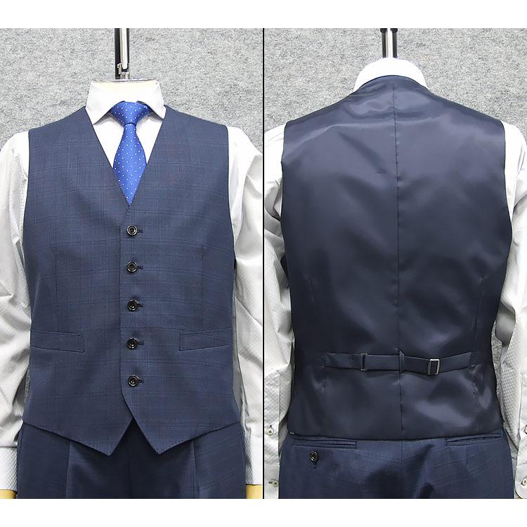 通年　段返り３釦　３ピース　[FICCE]BY DON KONISHI フィッチェ　スタイリッシュ　シングルスーツ　濃紺/織柄　A体 AB体　FC20208-88-2 FICCE（フィッチェ） 通年 段返り 3釦 3ピース BY DON KONISHI