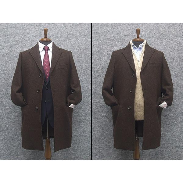 Harris Tweed チェスターコート ロング ヴィンテージ ブラウン Harris Tweed チェスターコート ロング ヴィンテージ ブラウン