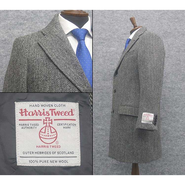HARRIS TWEED（ハリスツイード） 英国生地 チェスターコート 薄グレー