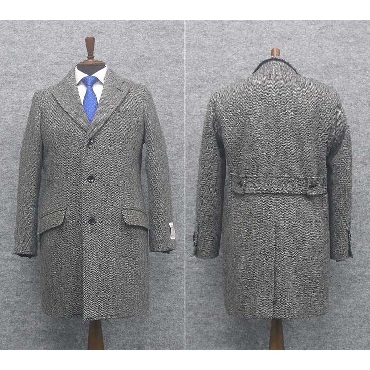 HARRIS TWEED（ハリスツイード） 英国生地 チェスターコート 薄グレー